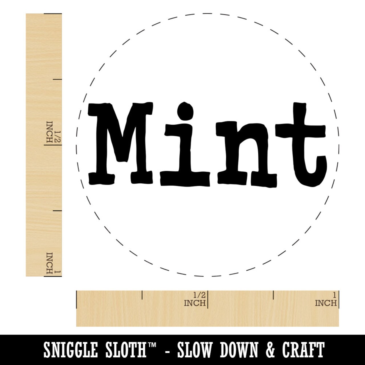 Mint Herb Fun Text Self-Inking Rubber Stamp for Stamping Crafting Planners